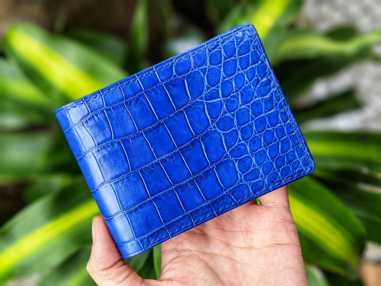 Custom Blue Alligator Leather Wallet