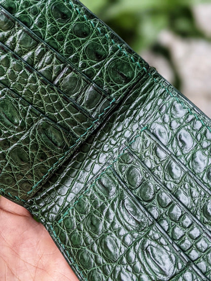 Custom Green Alligator Leather Wallet