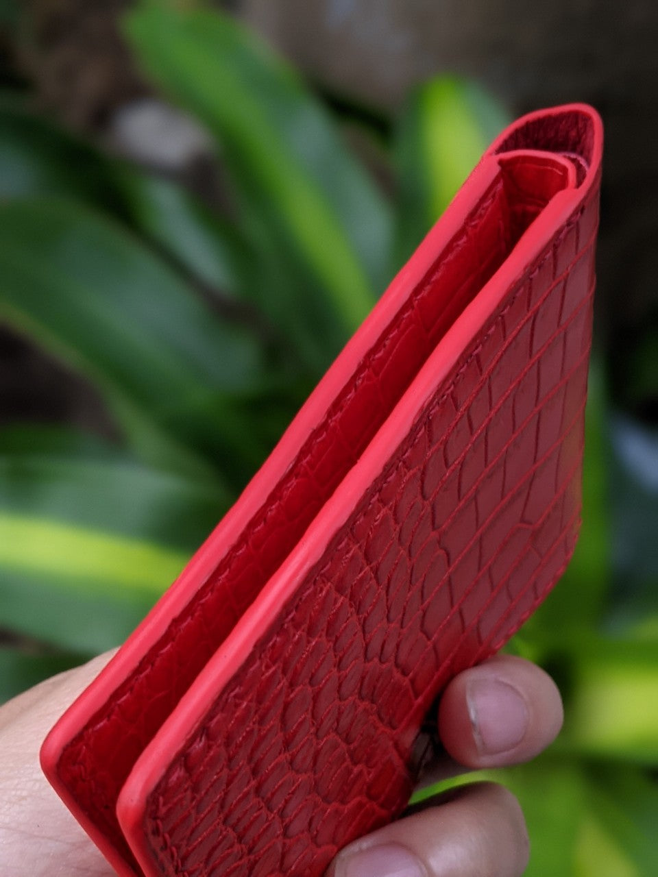 Custom Red Alligator Leather Wallet