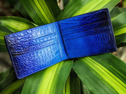 Custom Patina Blue Alligator Leather Wallet