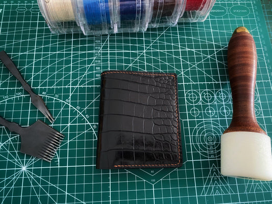 Custom Black Alligator Leather Wallet