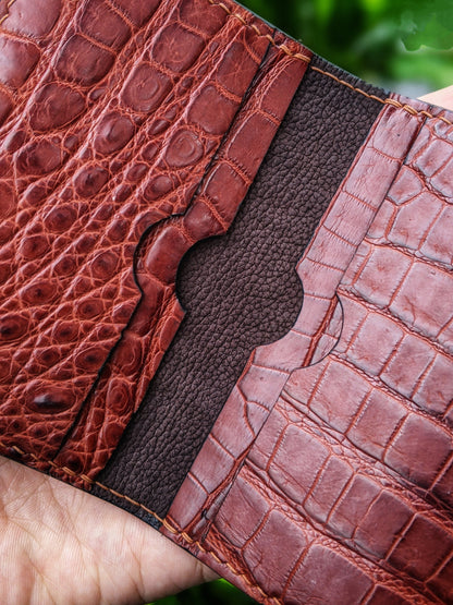 Cognac Alligator Card Holder