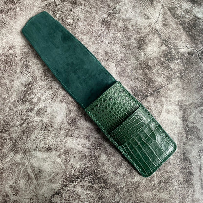 Green Alligator Pen Case