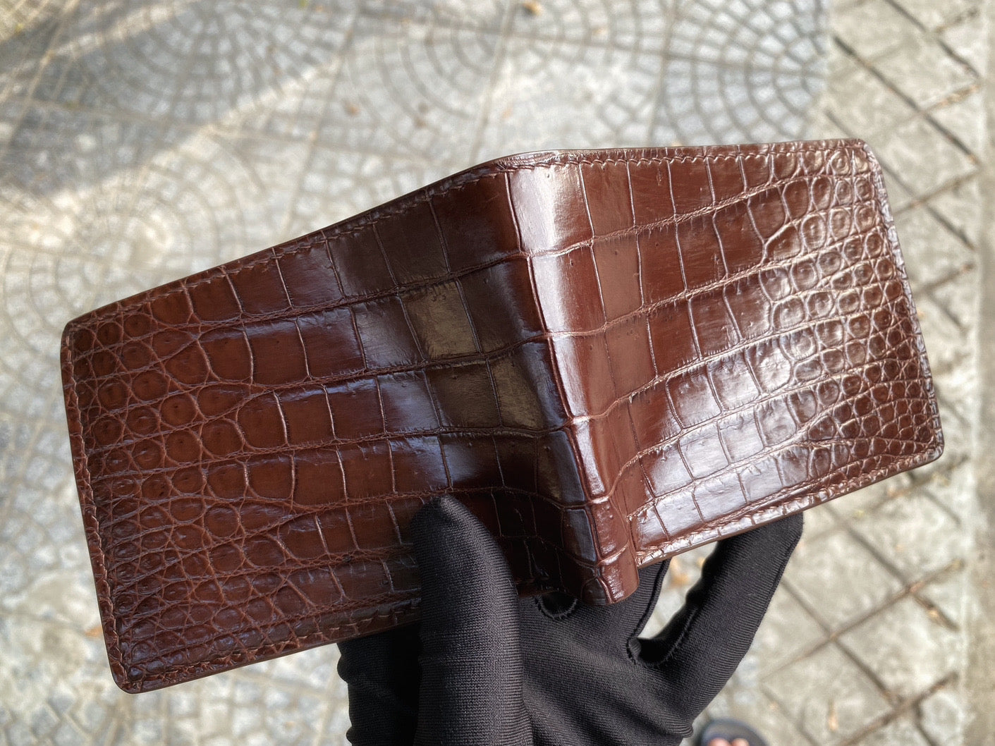 Custom Brown Alligator Leather Wallet