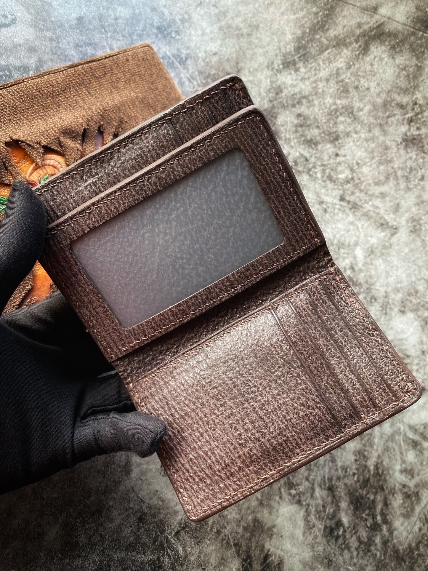 Custom Brown Shark Skin Leather Wallet