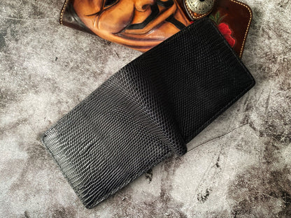 Black Lizard Leather Wallet