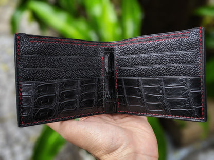 Custom Black Alligator Leather Wallet