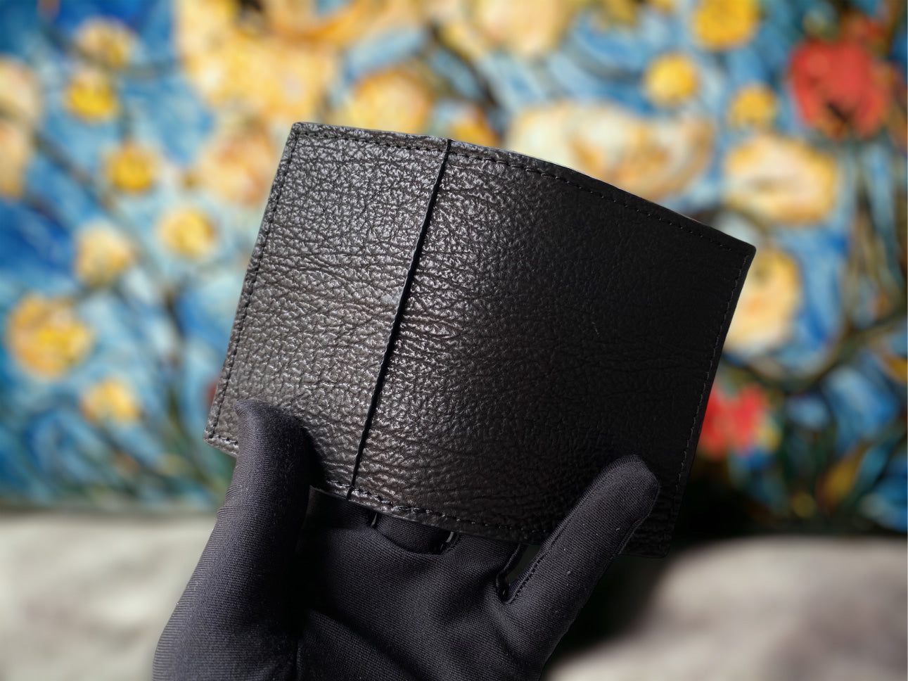 Custom Minimalist Black Shark Card Holder - Bifold Card Case