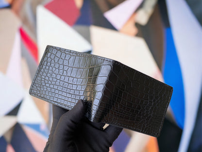 Custom Minimalist Alligator Leather Bifold Wallet