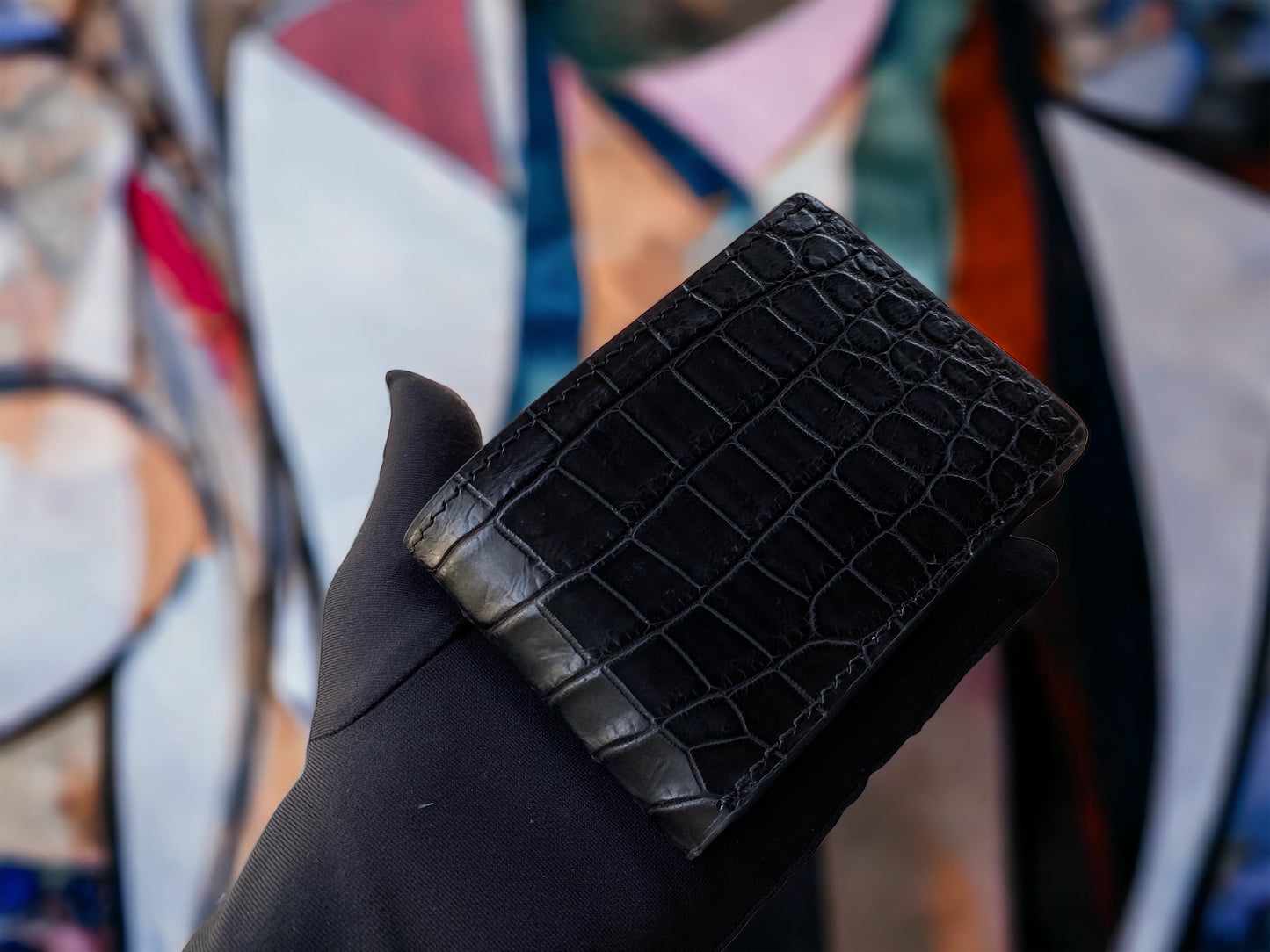 Custom Minimalist Alligator Leather Bifold Wallet